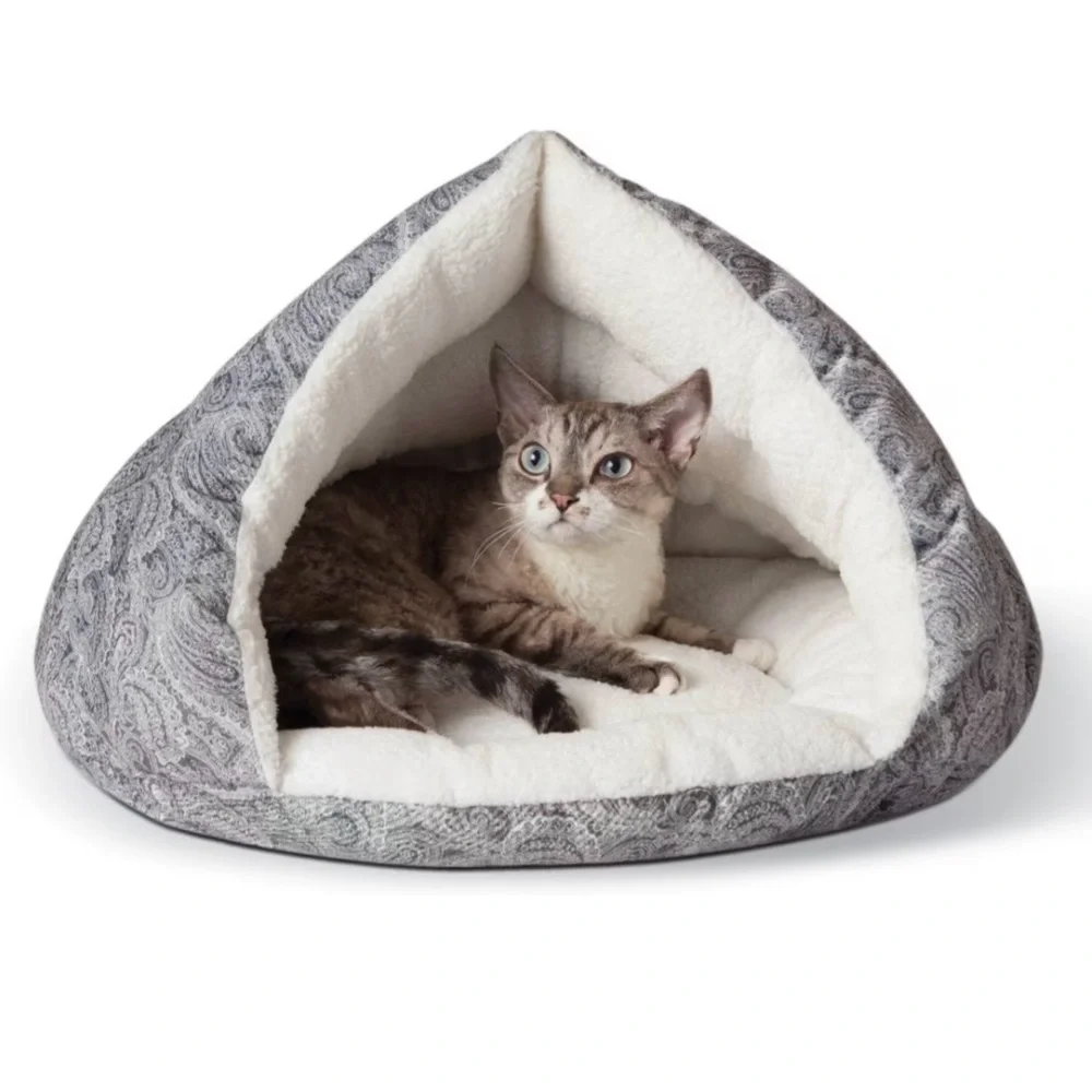 K&H Self Warming Fleece Plush Pet Bed for Cats or Small Dogs Grey
